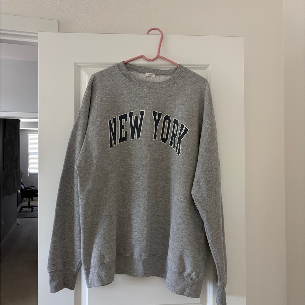 Brandy Melville Gray New York Crewneck Sweater